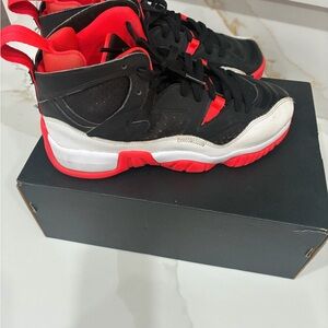 Air Jordan Kids Black, Red, and White Sneakers